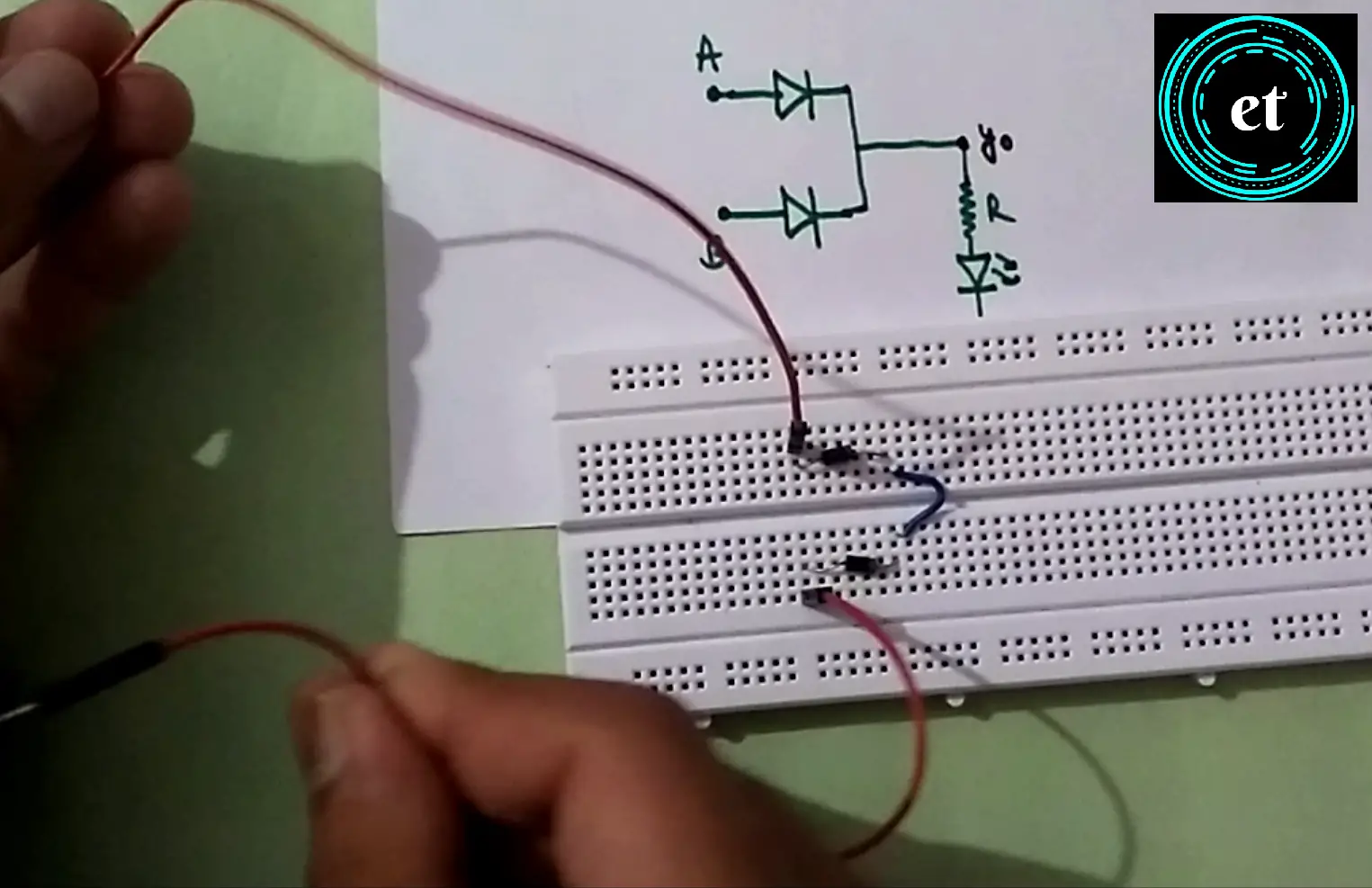 Connect two jumper wires