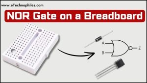 NOR gate using transistor and diode on a breadboard