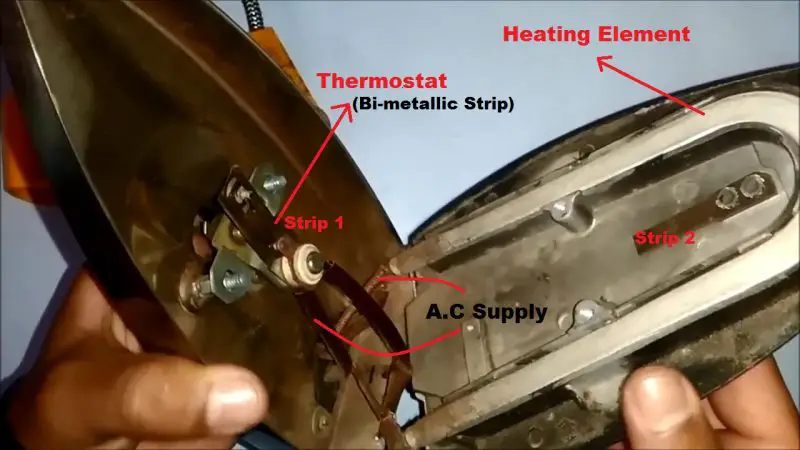 Components inside the Electric Iron