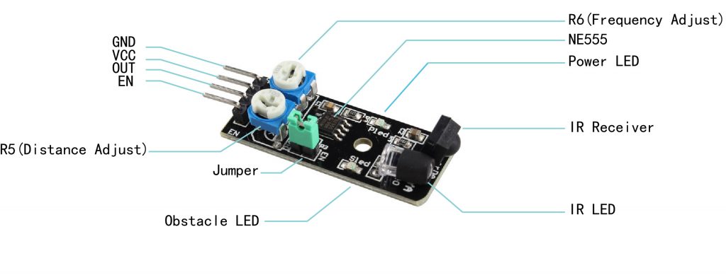 Pinout of 4 Pins IR sensor 