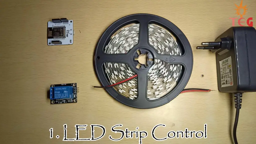Components required for LED Strip Control IoT project