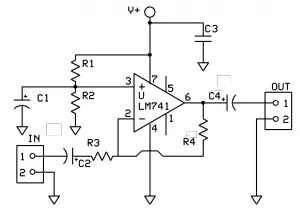 Inverting Audio Preamplifier circuit