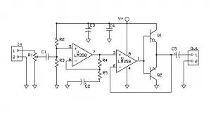 Complete Class-AB Audio Power Amplifier Circuit