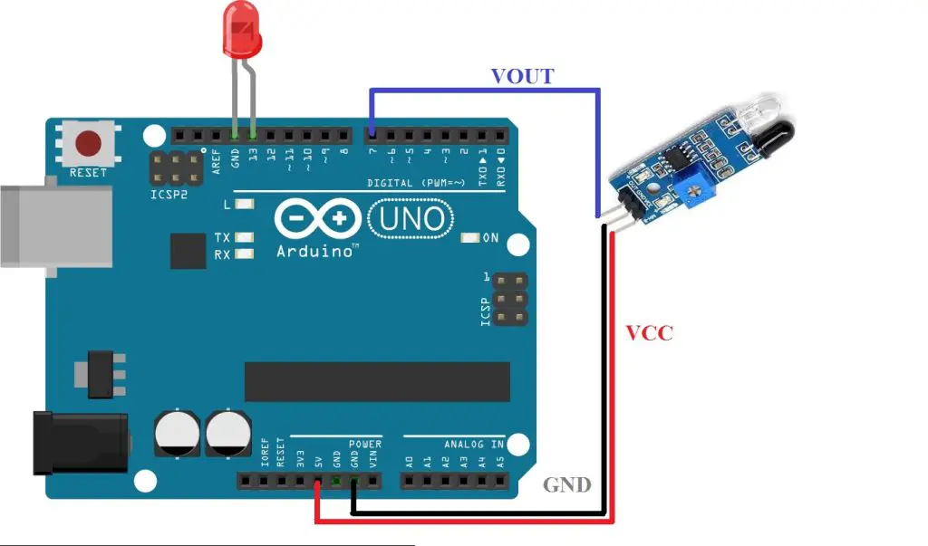 LED control using IR sensor with Arduino