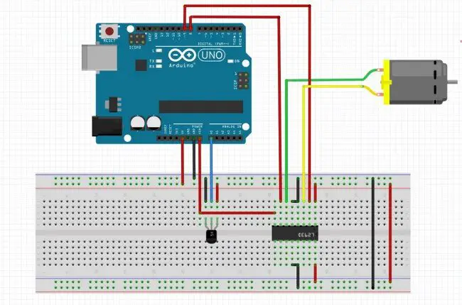 Temperature controlled DC motor using LM35 Circuit