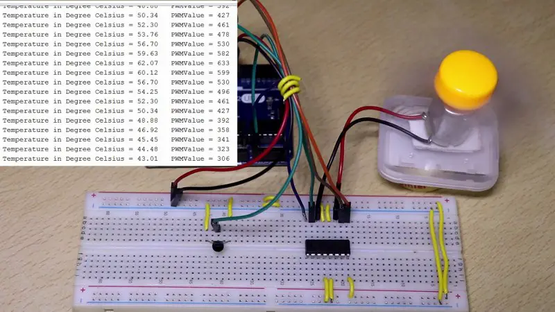 Temperature-controlled fan using LM35