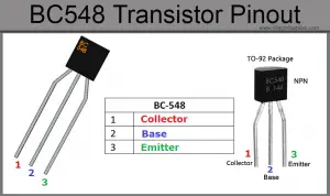 BC548 Transistor pinout