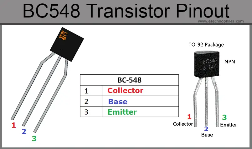 tecnostore® 10 x Transistors BC548 BC548B NPN Transistor TO-92