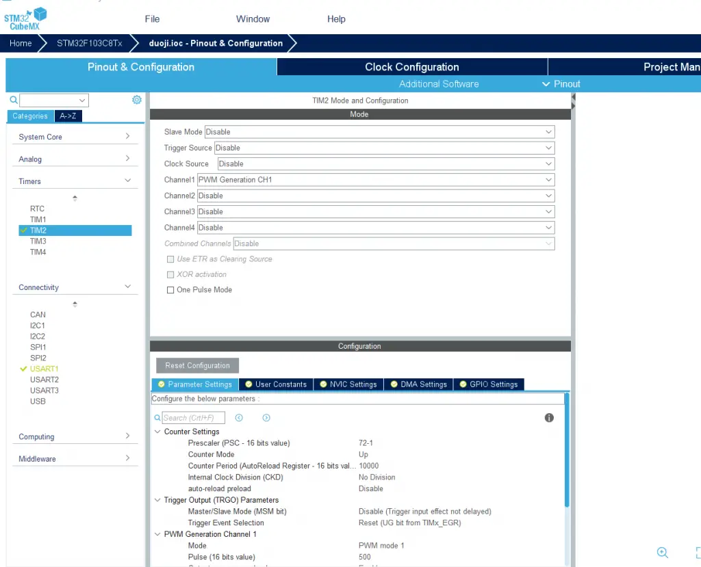 Configuring PWM Output
