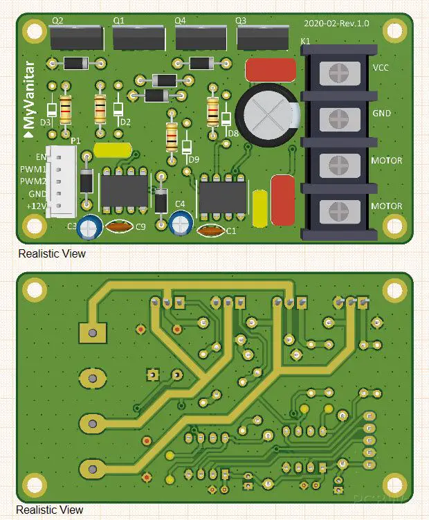 Designed PCB of speed controller