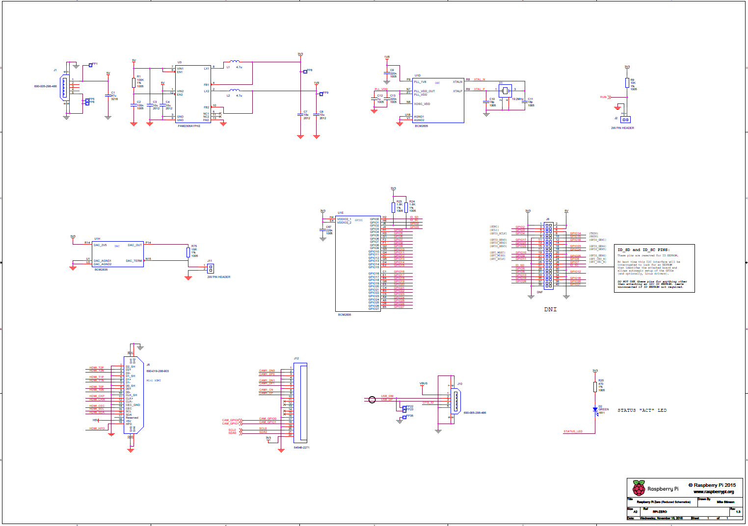 Raspberry Pi Zero Schematic