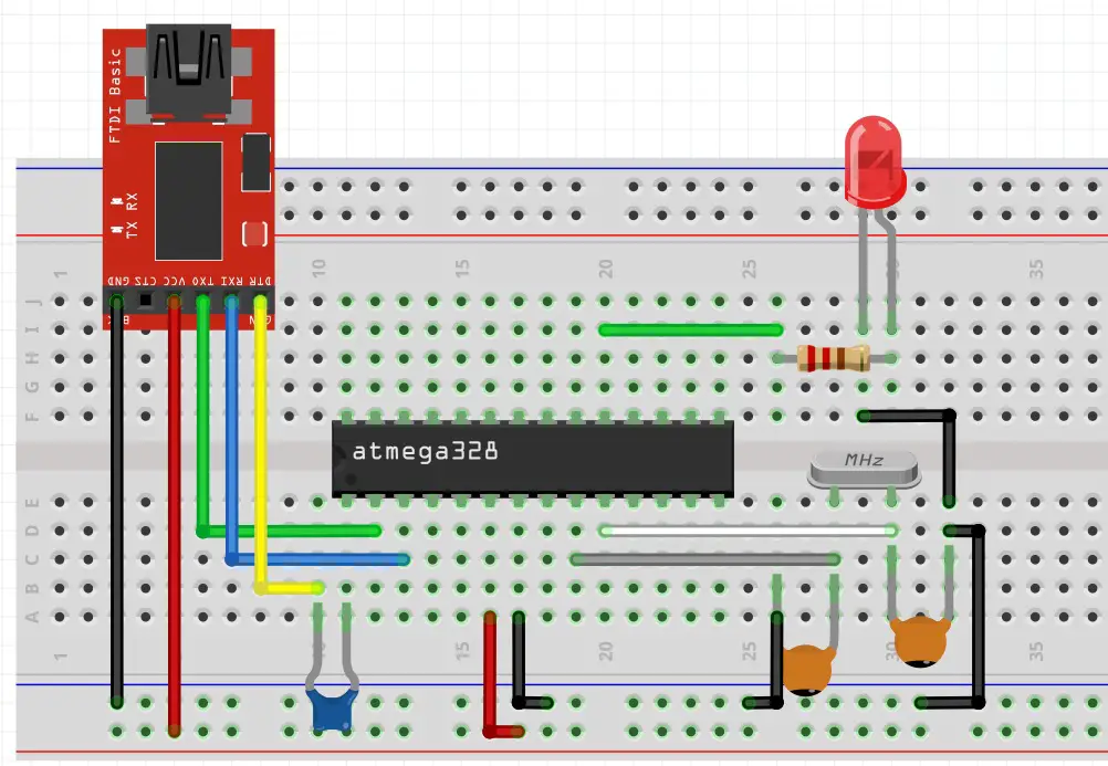 ATmega328p to serialTTL adapter connection