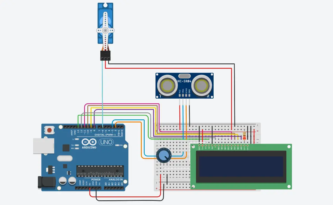 Servoangle control using Ultrasonic sensor