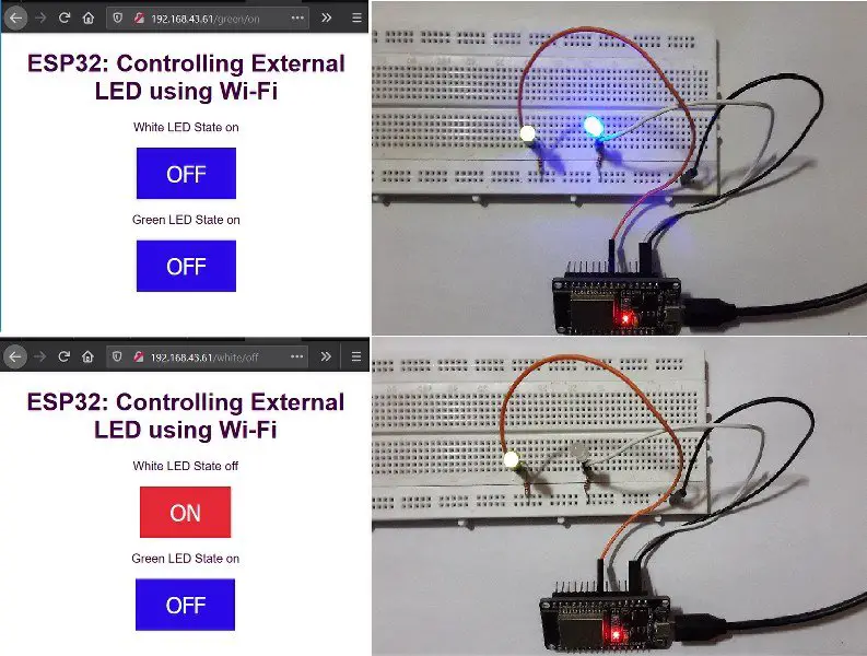 Both the LEDs are turned ON and then Green is turned OFF