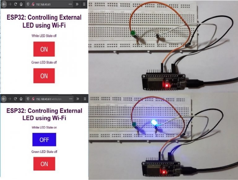 How to Create ESP32 Web Server using Arduino IDE to control LEDs