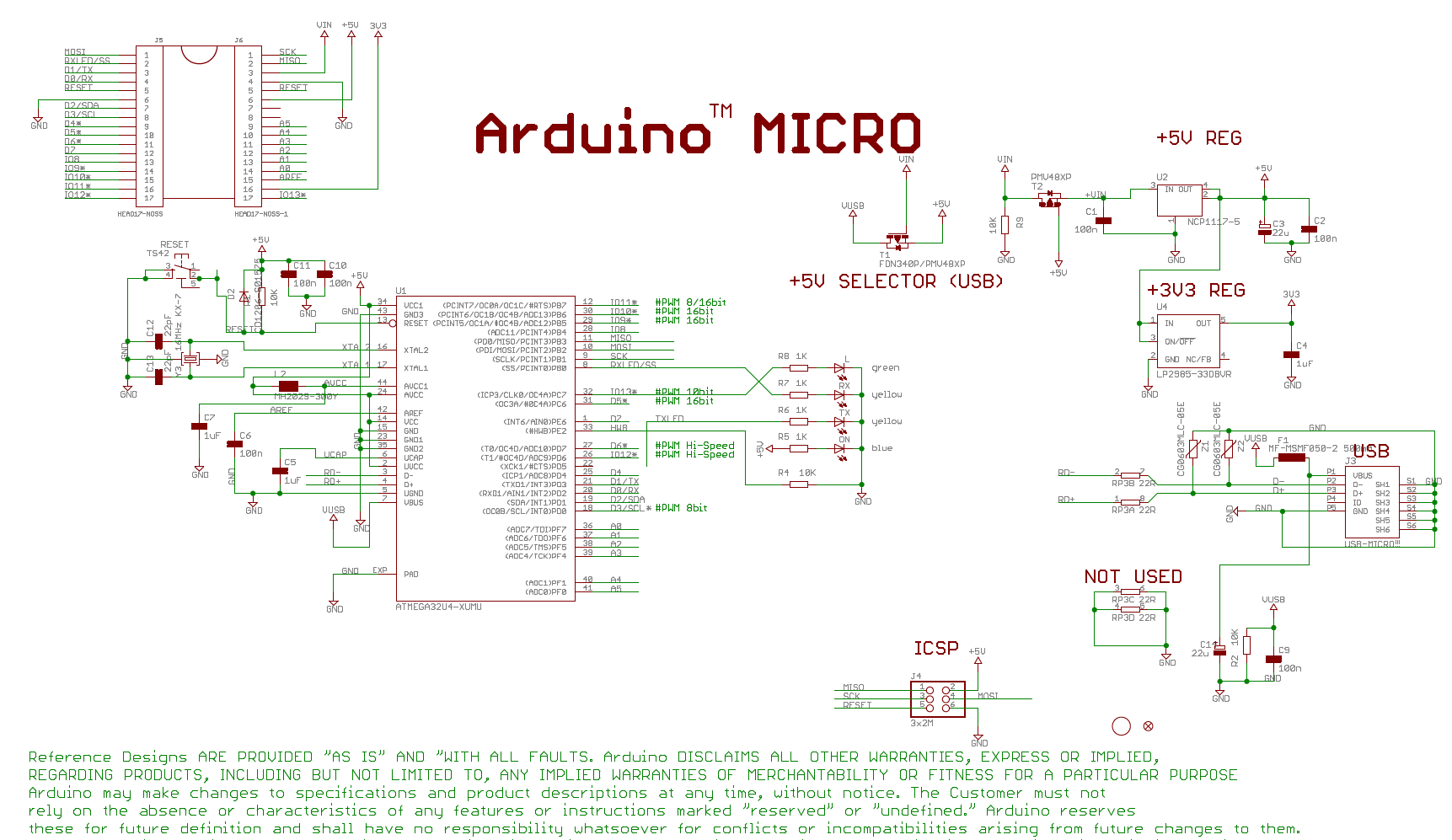 Arduino Micro schematic