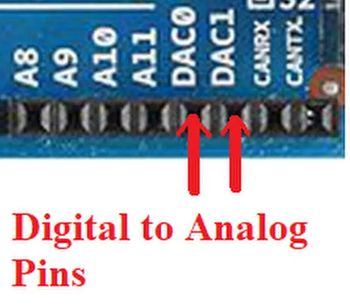 Arduino Due DAC pins