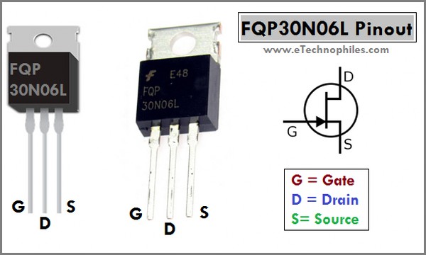 FQP30N06L Mosfet Pinout, Datasheet & Arduino project