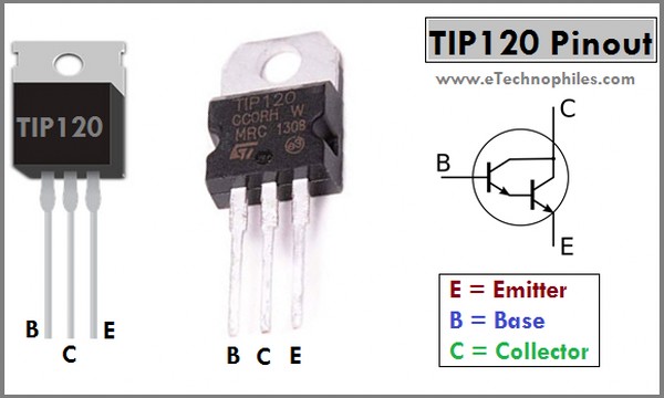 TIP120 Transistor Pinout and Arduino project