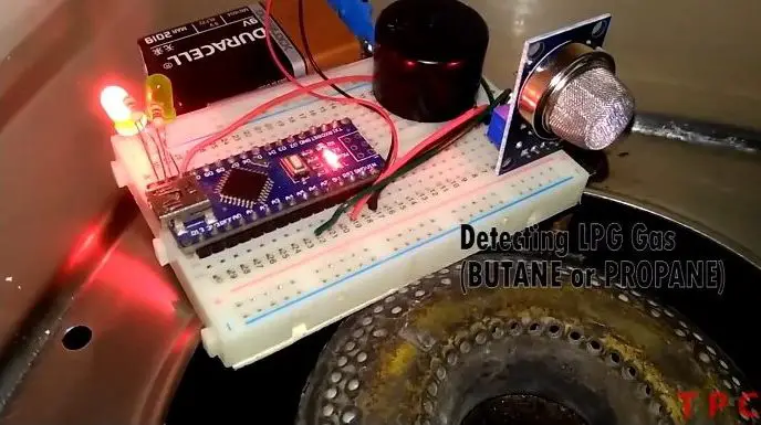Gas detector using Arduino