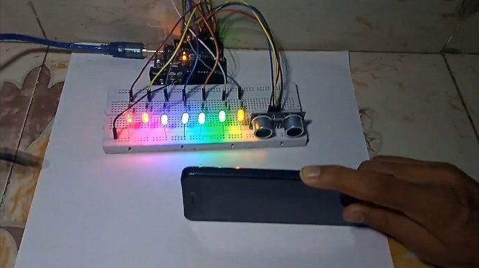 Ultrasonic sensor LED Project