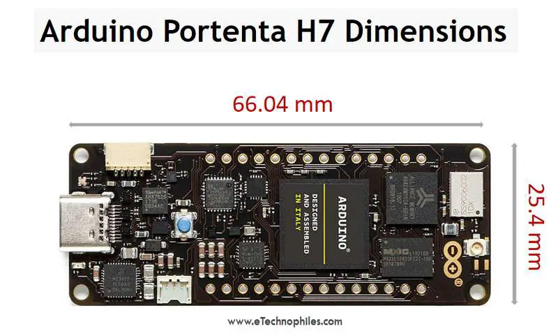 Arduino Portenta H7 Dimensions
