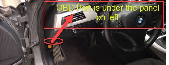 Location of OBD port in a car