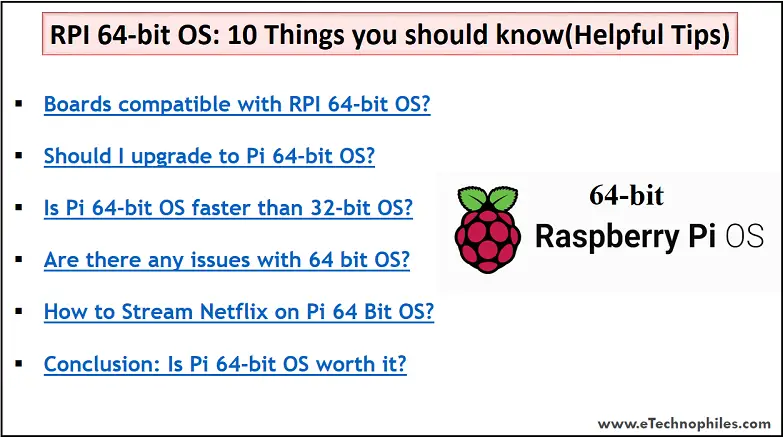 RPI 64-bit OS: 10 Helpful tips