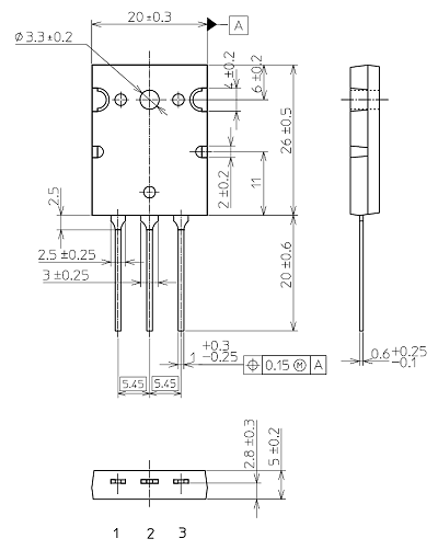 2SA1943 TO-3P(L) Package dimensions