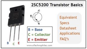 2SC5200 Transistor Basics- Pinout & Equivalent