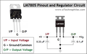 LM7805 Pinout, Voltage Regulator Circuit