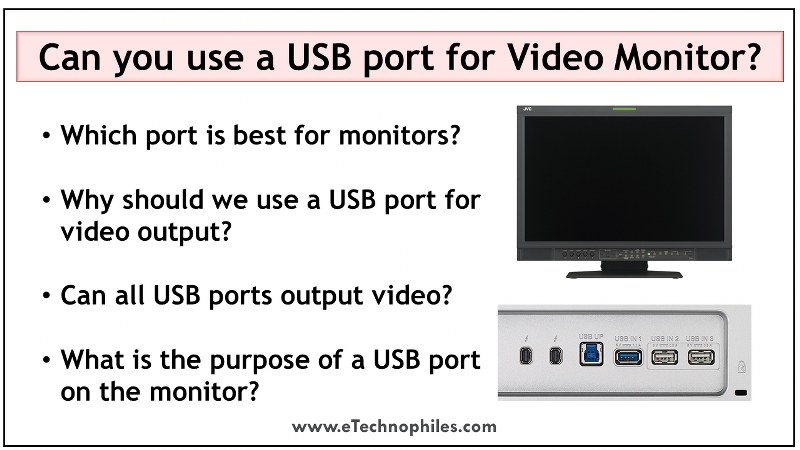 USB port and monitor