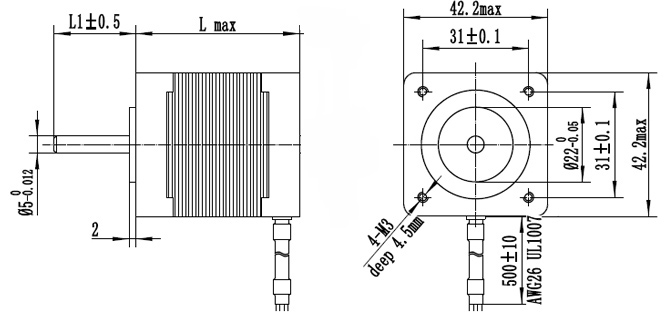 NEMA 17 stepper motor dimensions