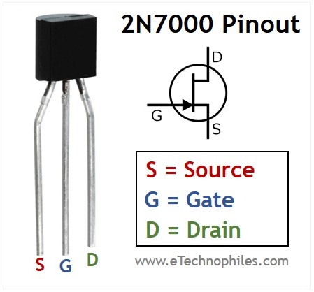 2N7000 Mosfet Pinout