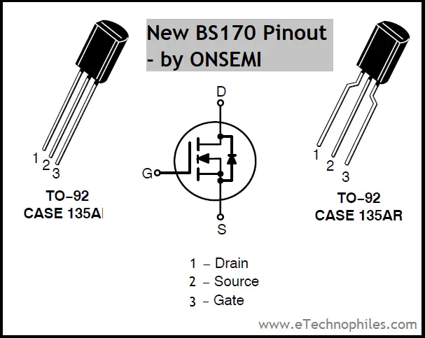 New BS170 Pinout by ONSEMI