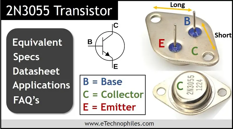2N3055 Transistor Pinout in detail