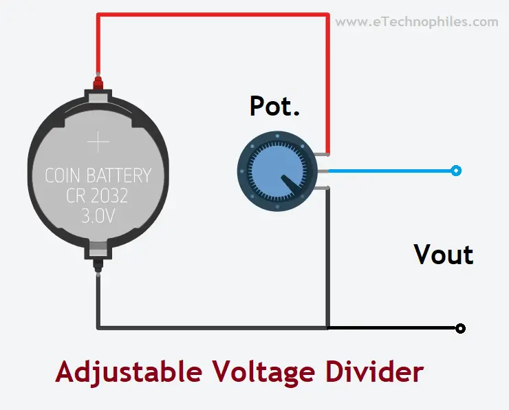 Adjustable Voltage Divider using Potentiometer