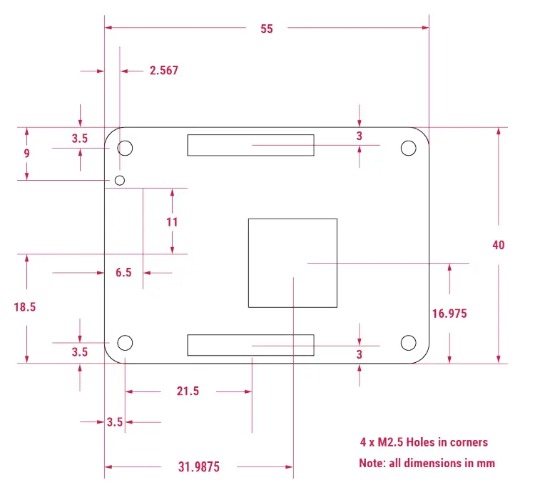 Dimensions of Compute Module 4