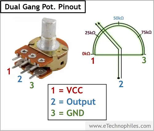 Dual gang potentiometer pinout