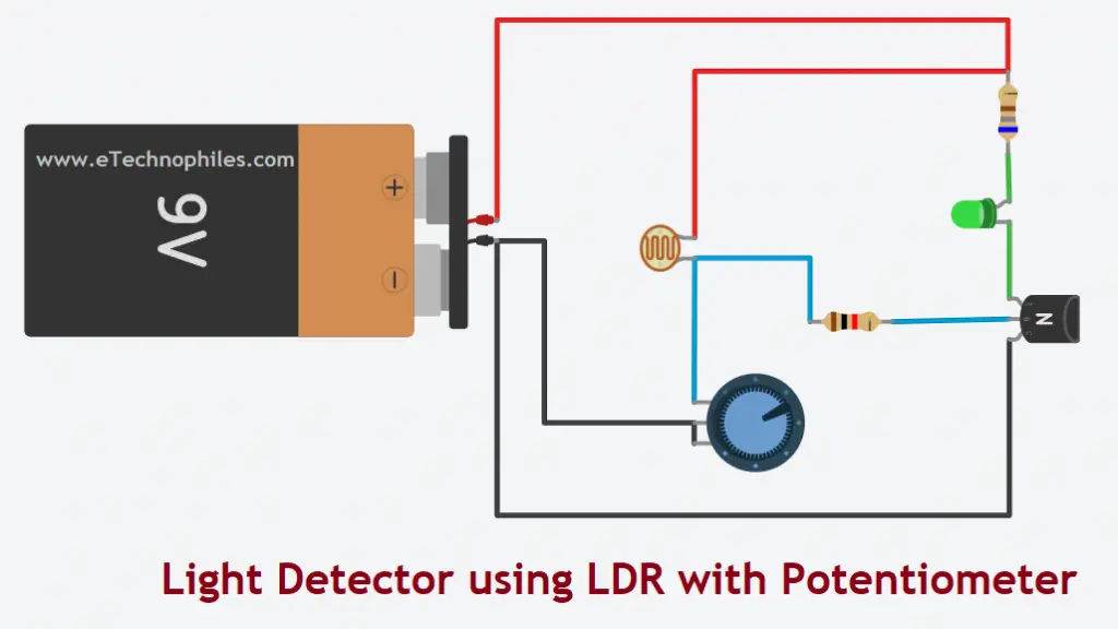 Light Detector using LDR with a Potentiometer