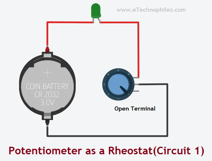 Potentiometer as a Rheostat with open terminal