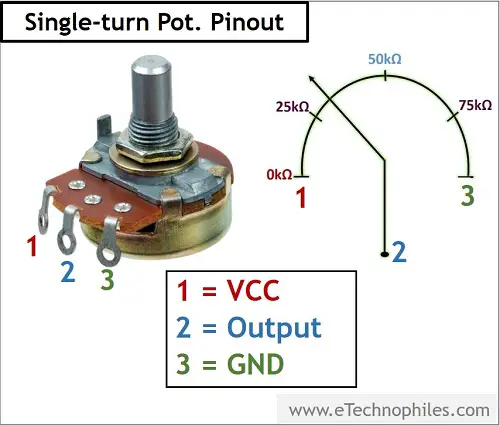 Single turn potentiometer pinout