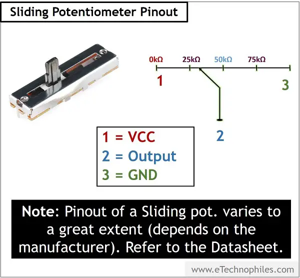 Sliding potentiometer pinout