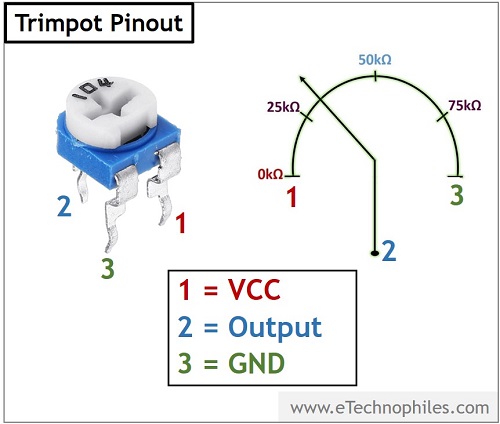 Trim potentiometer pinout