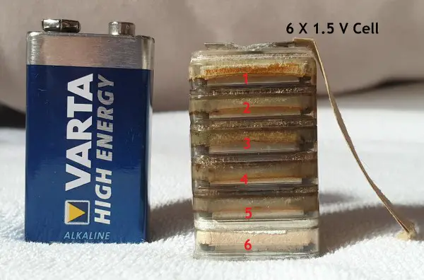 A battery with 6 cells