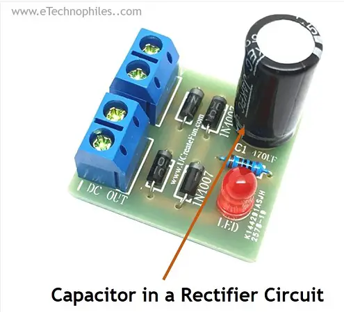 An electrolytic capacitor in a Rectifier circuit