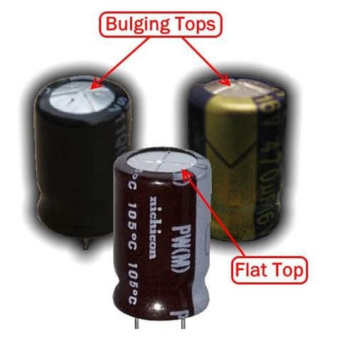 Damaged electrolytic capacitor