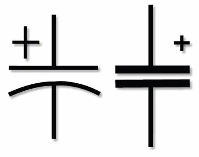 Symbol of electrolytic capacitor