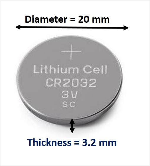 CR2032 Dimensions