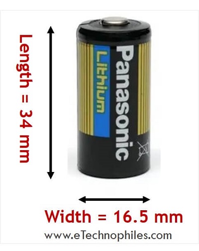 CR123 dimensions